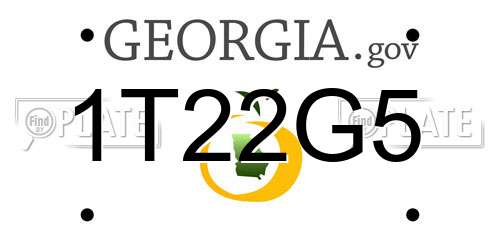 1T22G5 Georgia License Plate
