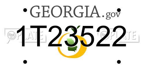 1T23522 Georgia License Plate