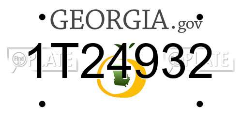 1T24932 Georgia License Plate