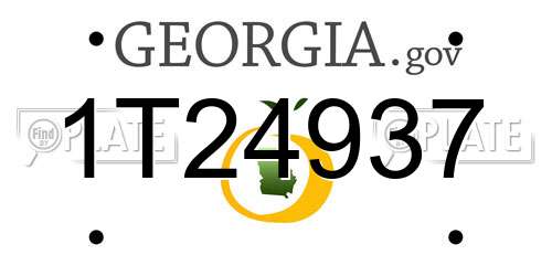 1T24937 Georgia License Plate
