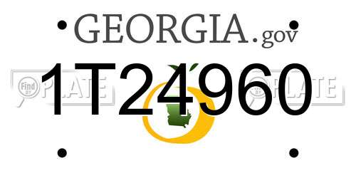 1T24960 Georgia License Plate