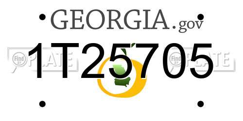1T25705 Georgia License Plate