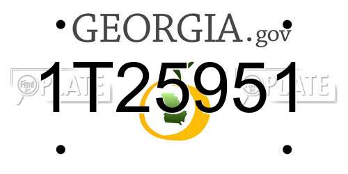 1T25951 Georgia License Plate