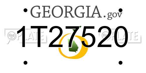 1T27520 Georgia License Plate