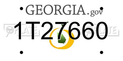 1T27660 Georgia License Plate