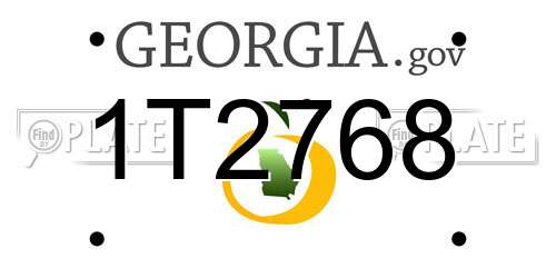 1T2768 Georgia License Plate