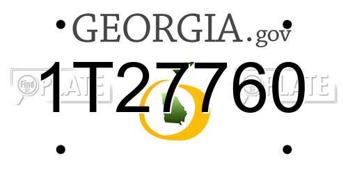 1T27760 Georgia License Plate