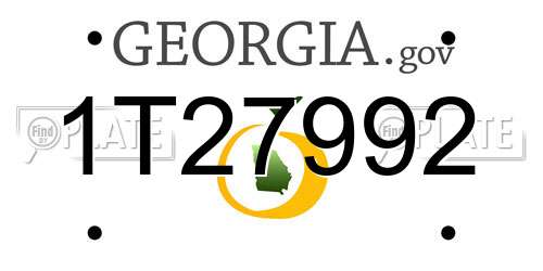 1T27992 Georgia License Plate