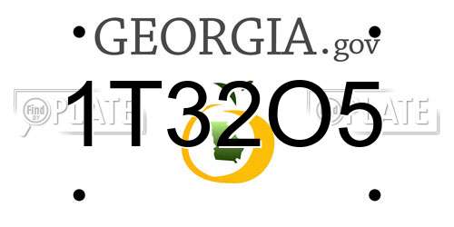 1T32O5 Georgia License Plate