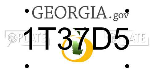 1T37D5 Georgia License Plate