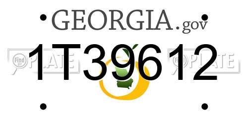 1T39612 Georgia License Plate