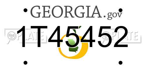1T45452 Georgia License Plate