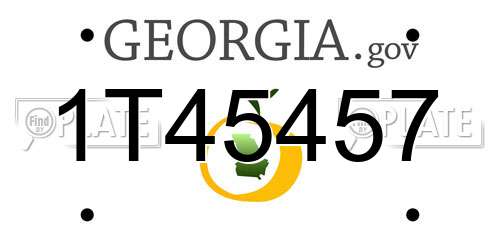 1T45457 Georgia License Plate