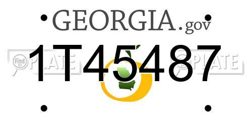 1T45487 Georgia License Plate