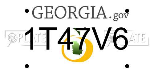 1T47V6 Georgia License Plate