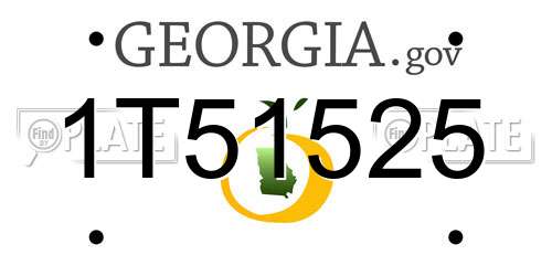 1T51525 Georgia License Plate