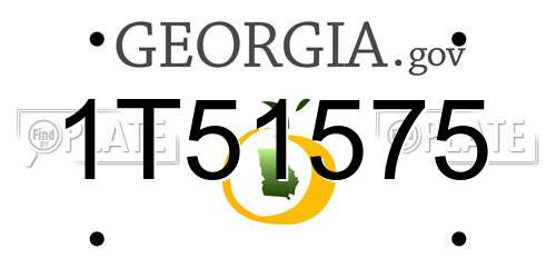 1T51575 Georgia License Plate