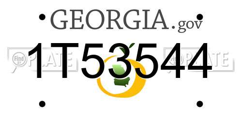 1T53544 Georgia License Plate