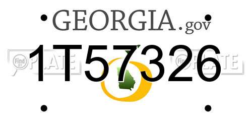 1T57326 Georgia License Plate