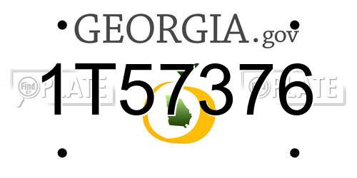 1T57376 Georgia License Plate
