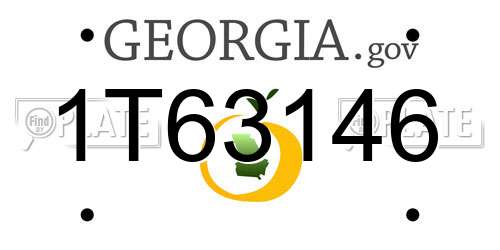 1T63146 Georgia License Plate