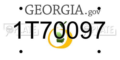 1T70097 Georgia License Plate