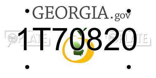 1T70820 Georgia License Plate
