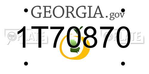 1T70870 Georgia License Plate