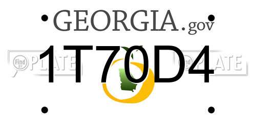 1T70D4 Georgia License Plate