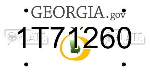 1T71260 Georgia License Plate