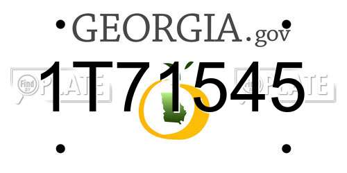 1T71545 Georgia License Plate
