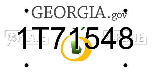 1T71548 Georgia License Plate