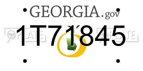 1T71845 Georgia License Plate