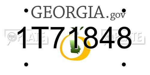 1T71848 Georgia License Plate
