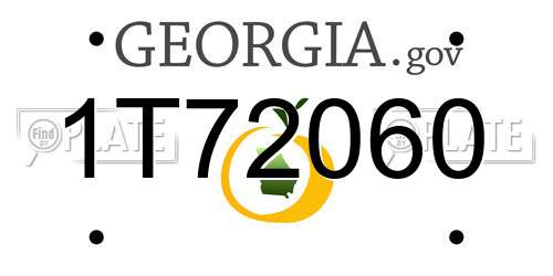 1T72060 Georgia License Plate