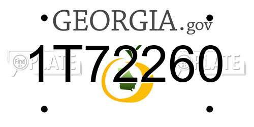 1T72260 Georgia License Plate