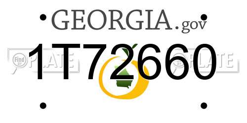 1T72660 Georgia License Plate
