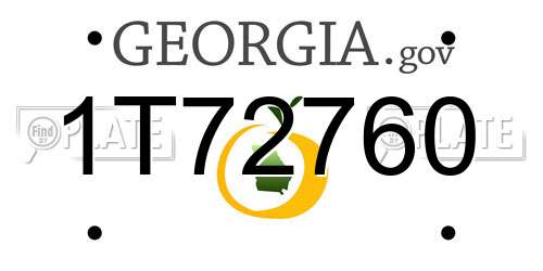 1T72760 Georgia License Plate