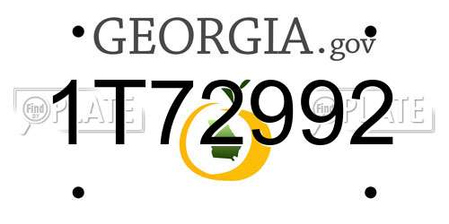 1T72992 Georgia License Plate