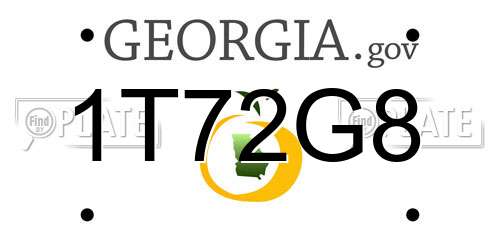 1T72G8 Georgia License Plate
