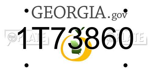 1T73860 Georgia License Plate