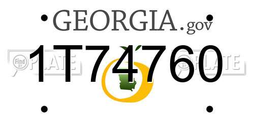 1T74760 Georgia License Plate