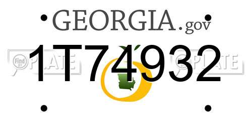1T74932 Georgia License Plate