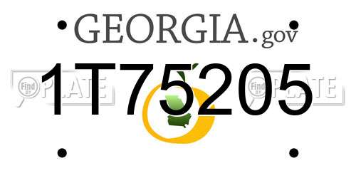 1T75205 Georgia License Plate