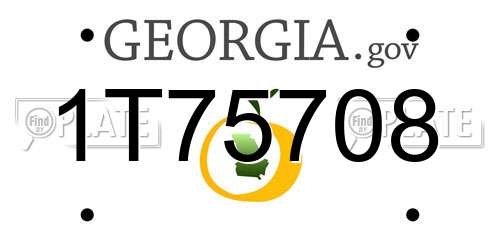 1T75708 Georgia License Plate
