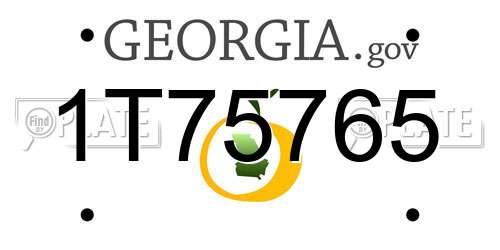1T75765 Georgia License Plate