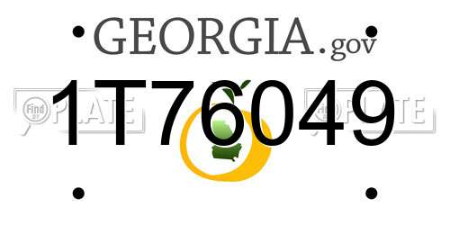 1T76049 Georgia License Plate
