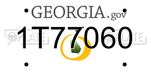 1T77060 Georgia License Plate
