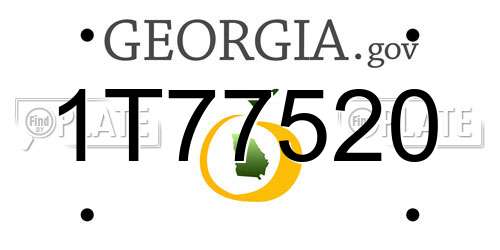 1T77520 Georgia License Plate