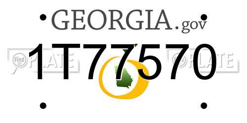 1T77570 Georgia License Plate